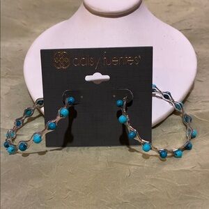 Daisy Fuentes Silver and Blue Beaded Earrings